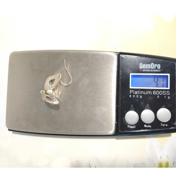 Israel 925 Sterling Silver Brutalist Dangle Drop Earrings Hook Signed Lot - Picture 9 of 9